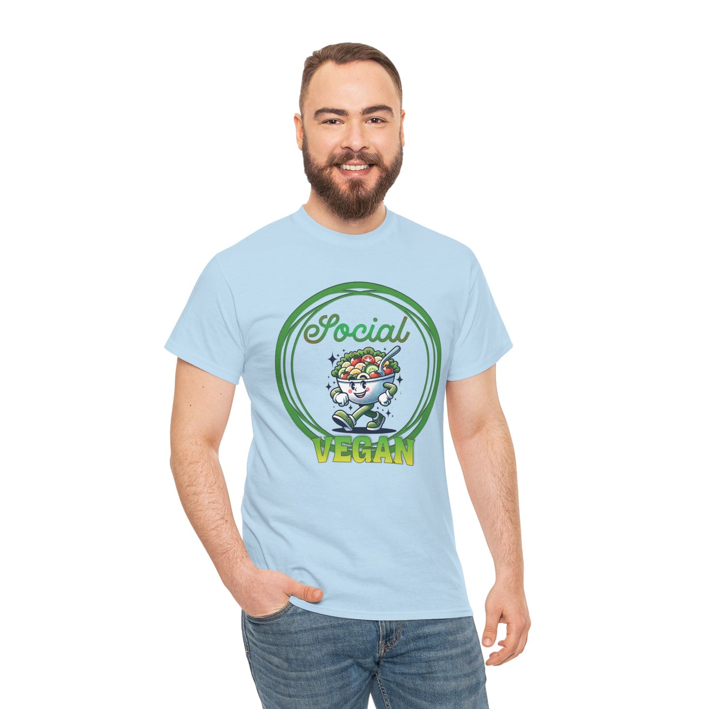 Social Vegan Unisex Tee - Man Woman Girl Love Tshirt