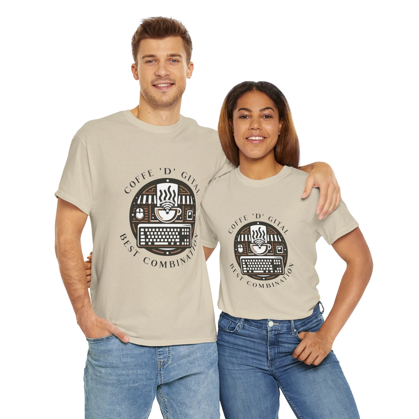 Coffee Digital Unisex Tshirt - Computer Office Love