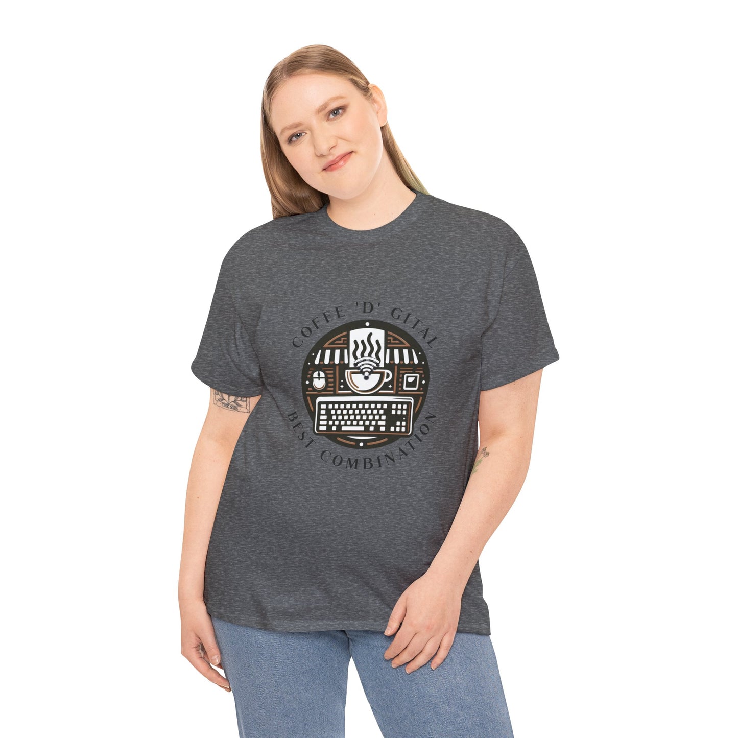 Coffee Digital Unisex Tshirt - Computer Office Love
