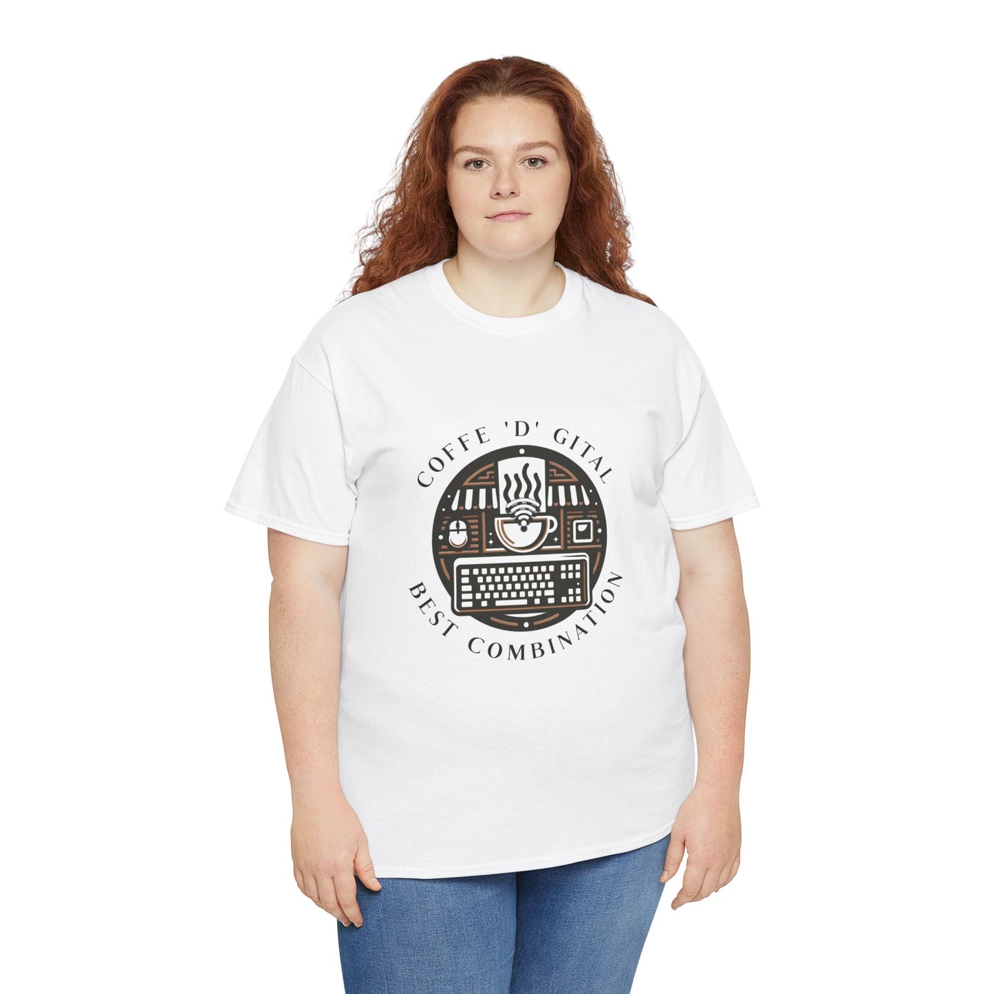 Coffee Digital Unisex Tshirt - Computer Office Love