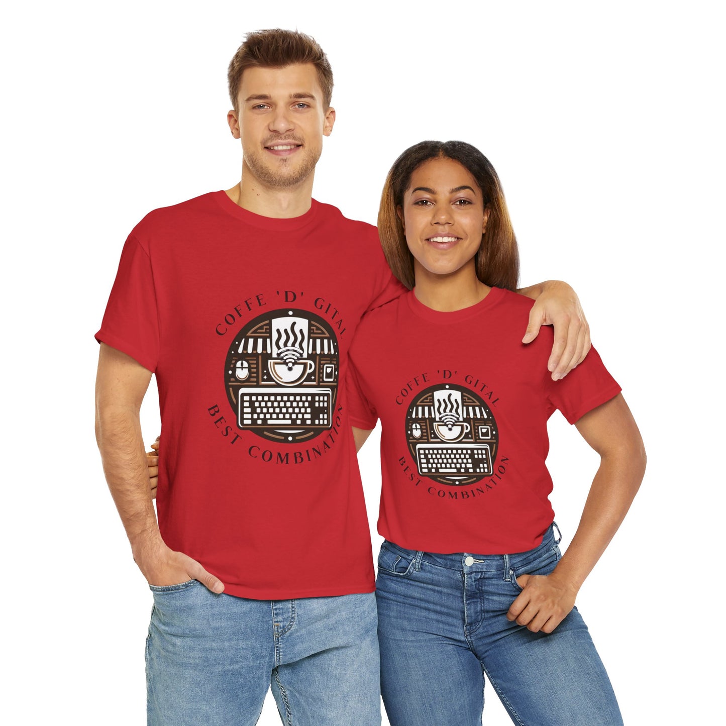 Coffee Digital Unisex Tshirt - Computer Office Love