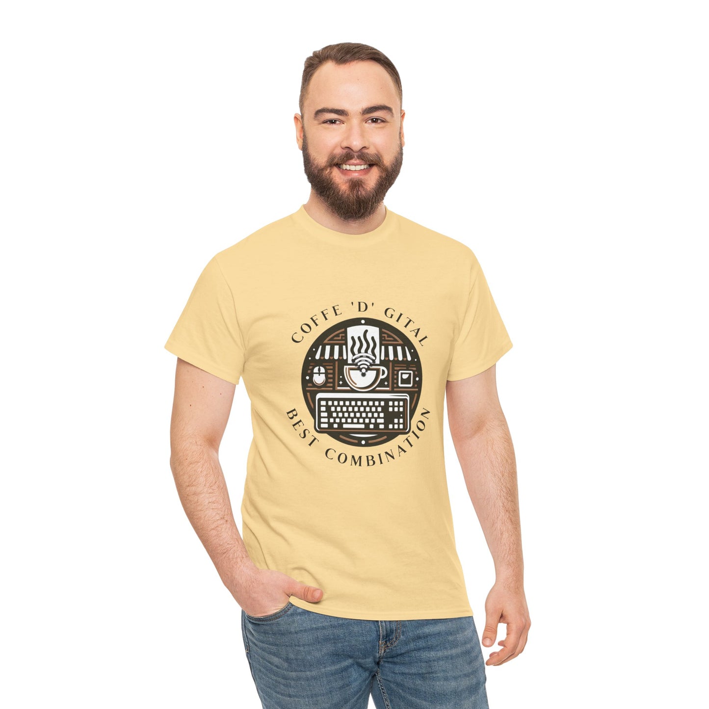 Coffee Digital Unisex Tshirt - Computer Office Love