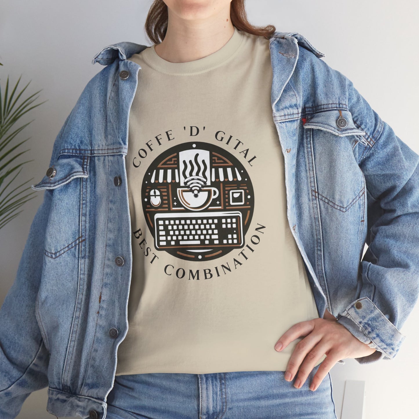 Coffee Digital Unisex Tshirt - Computer Office Love