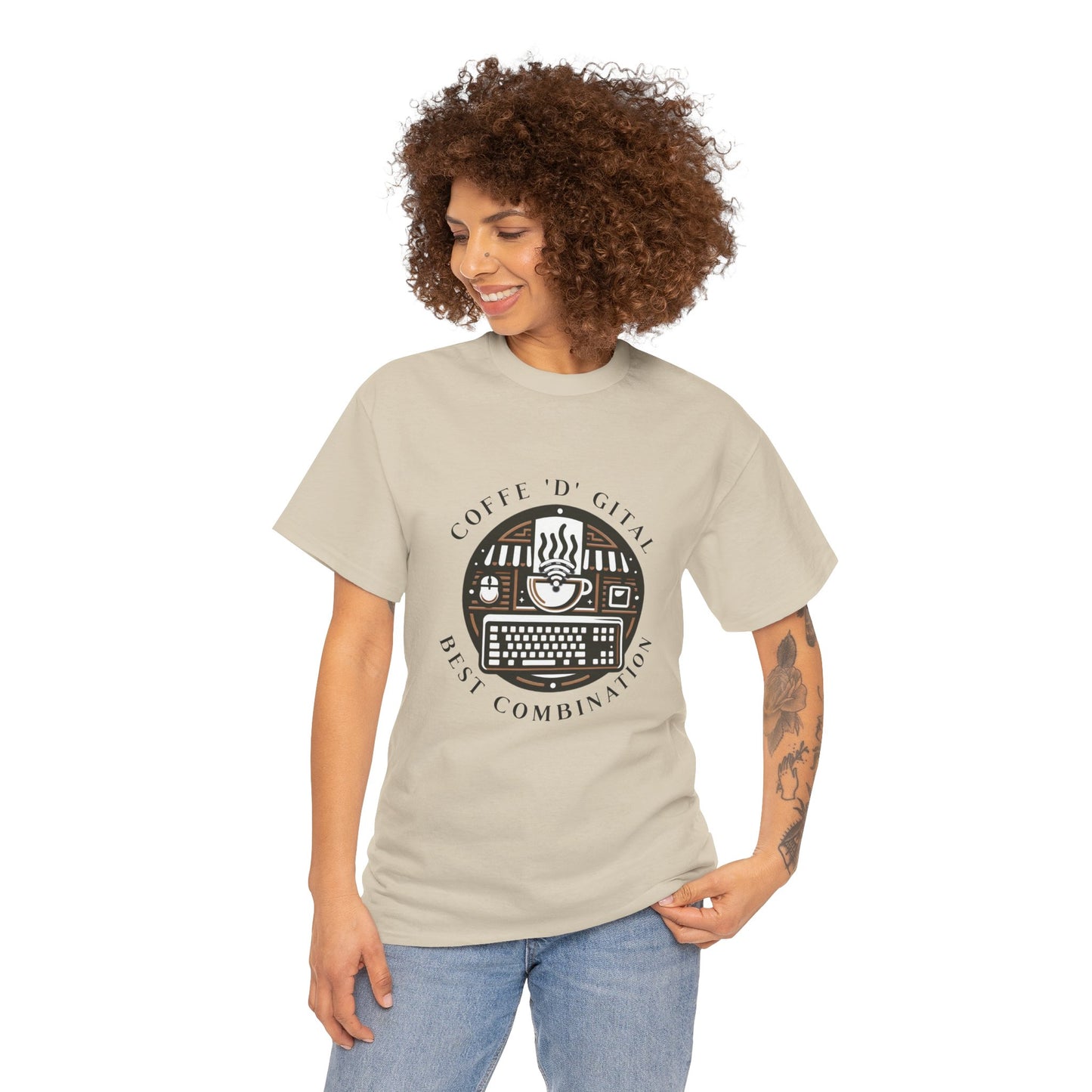 Coffee Digital Unisex Tshirt - Computer Office Love