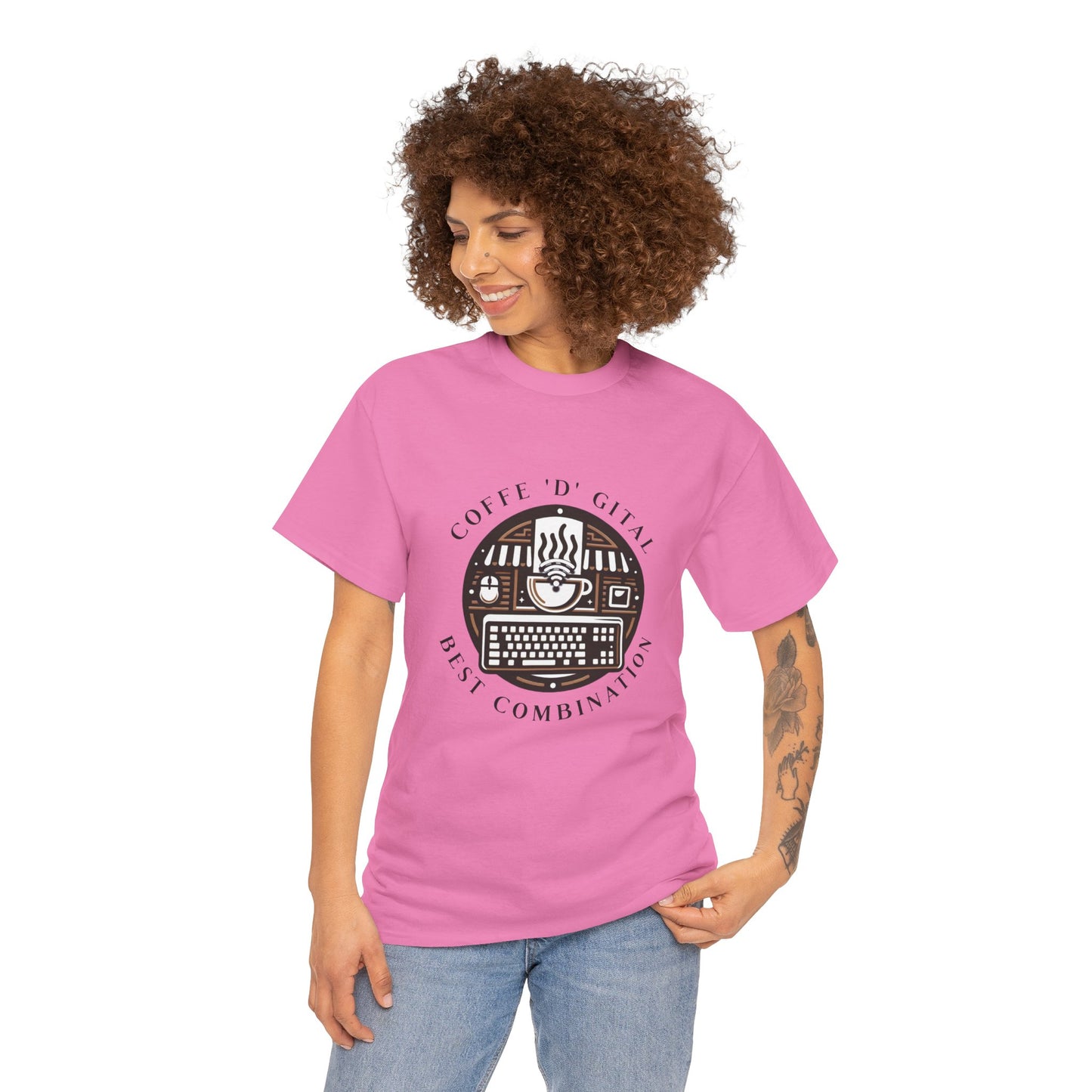 Coffee Digital Unisex Tshirt - Computer Office Love