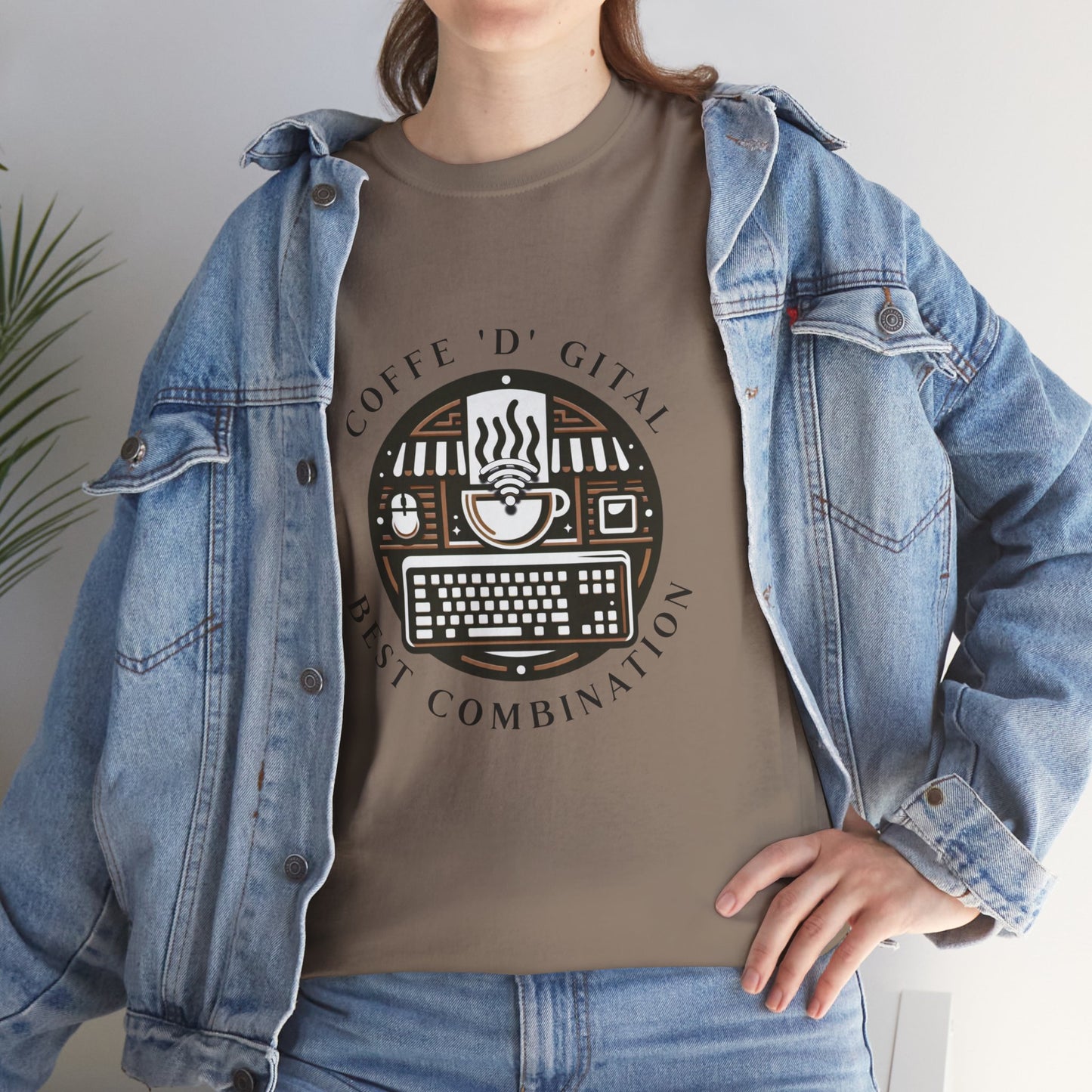 Coffee Digital Unisex Tshirt - Computer Office Love