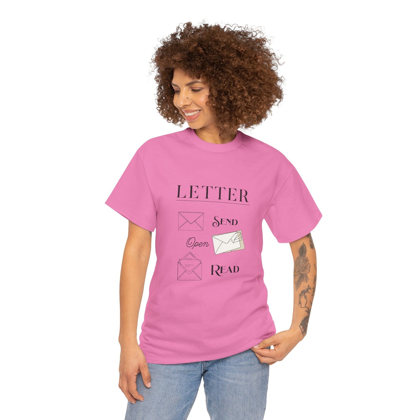 Letter T-Shirt Open Mail Reading Unisex Tee
