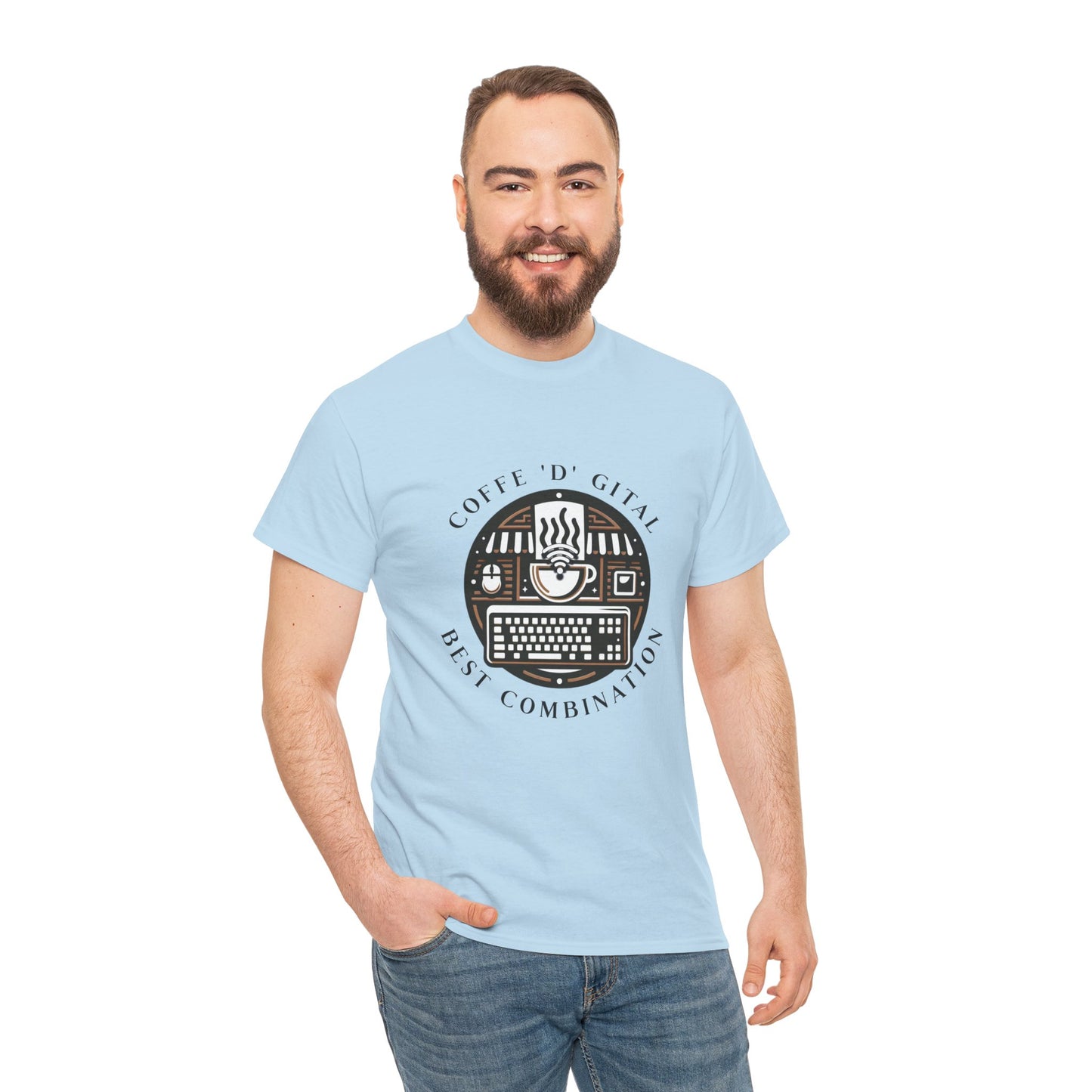 Coffee Digital Unisex Tshirt - Computer Office Love