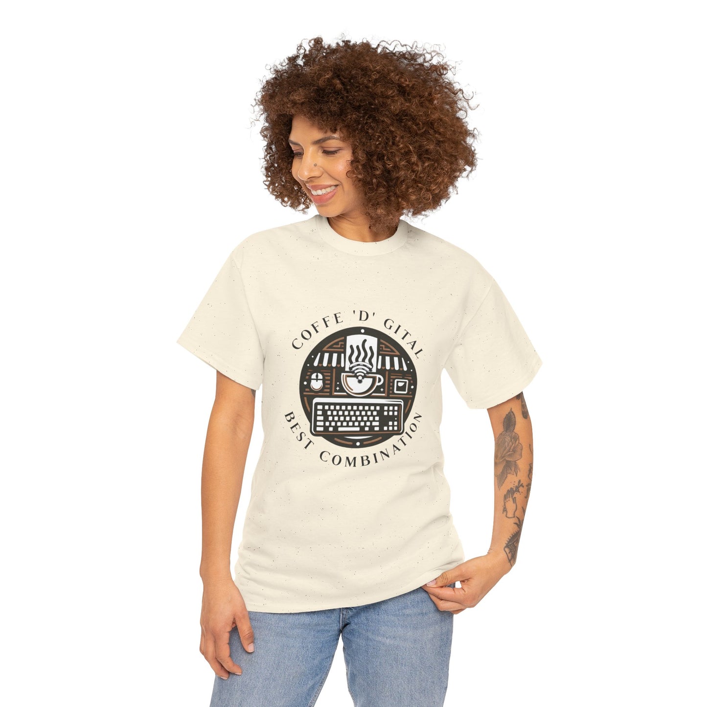 Coffee Digital Unisex Tshirt - Computer Office Love