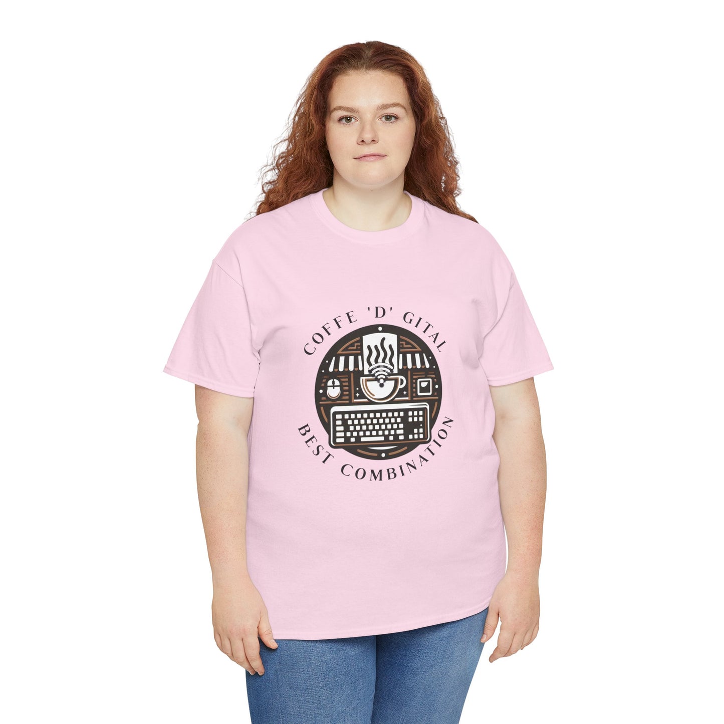Coffee Digital Unisex Tshirt - Computer Office Love
