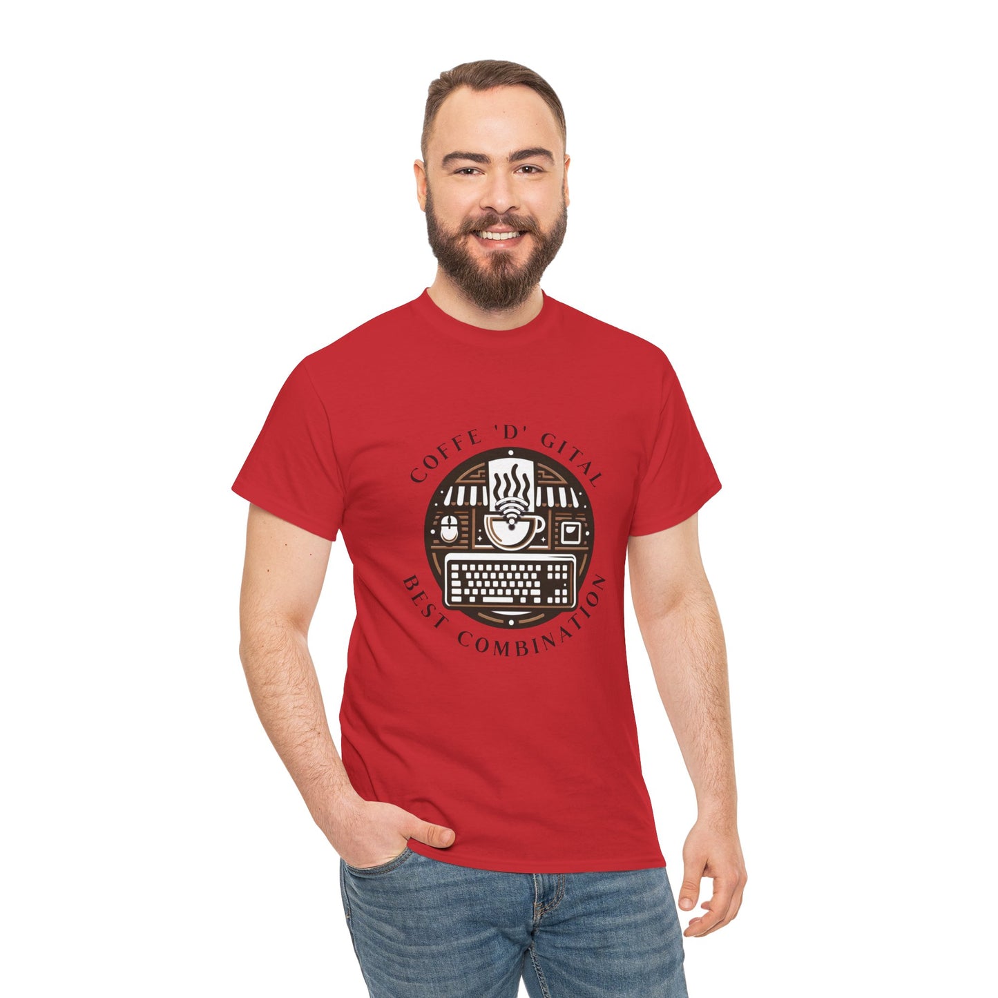 Coffee Digital Unisex Tshirt - Computer Office Love