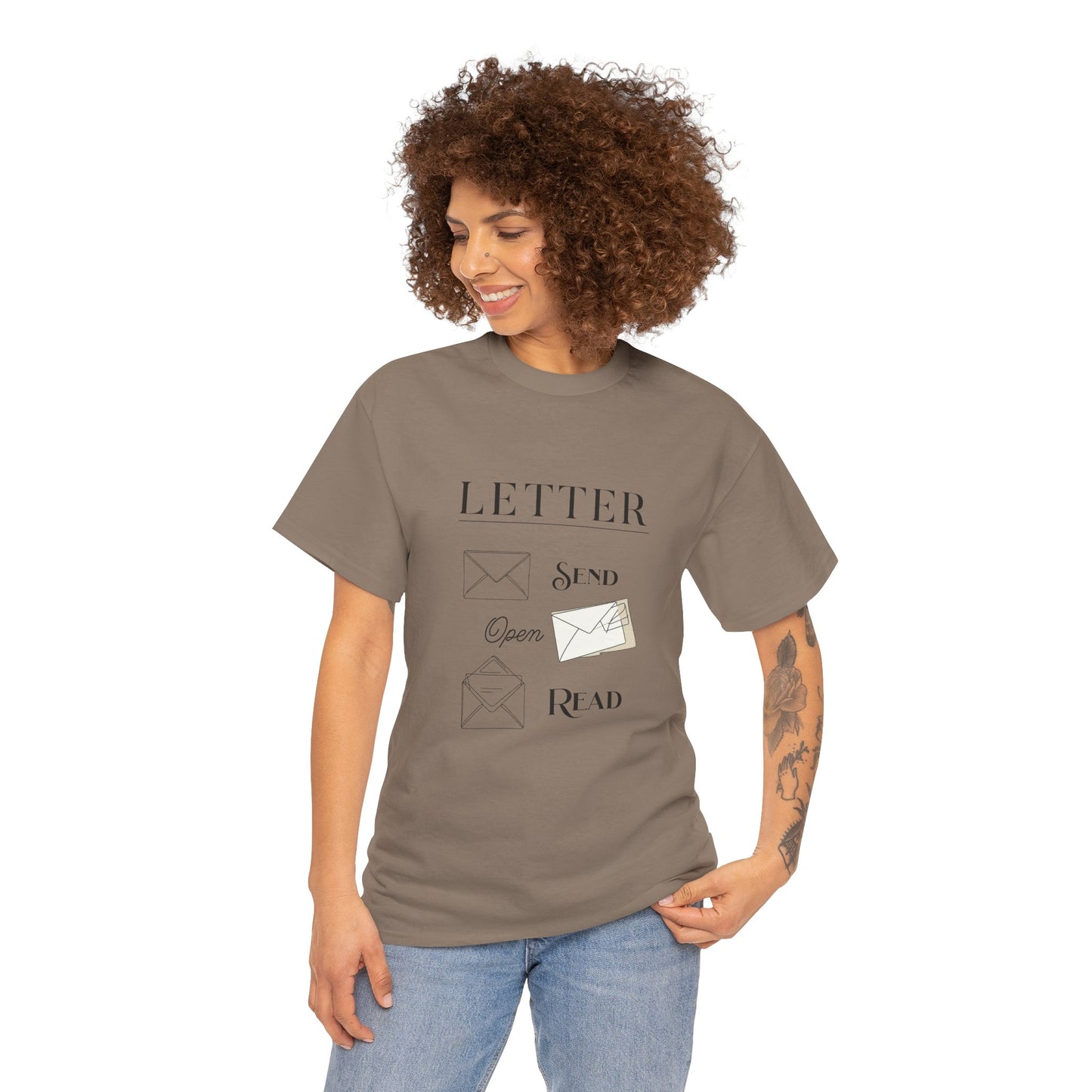 Letter T-Shirt Open Mail Reading Unisex Tee