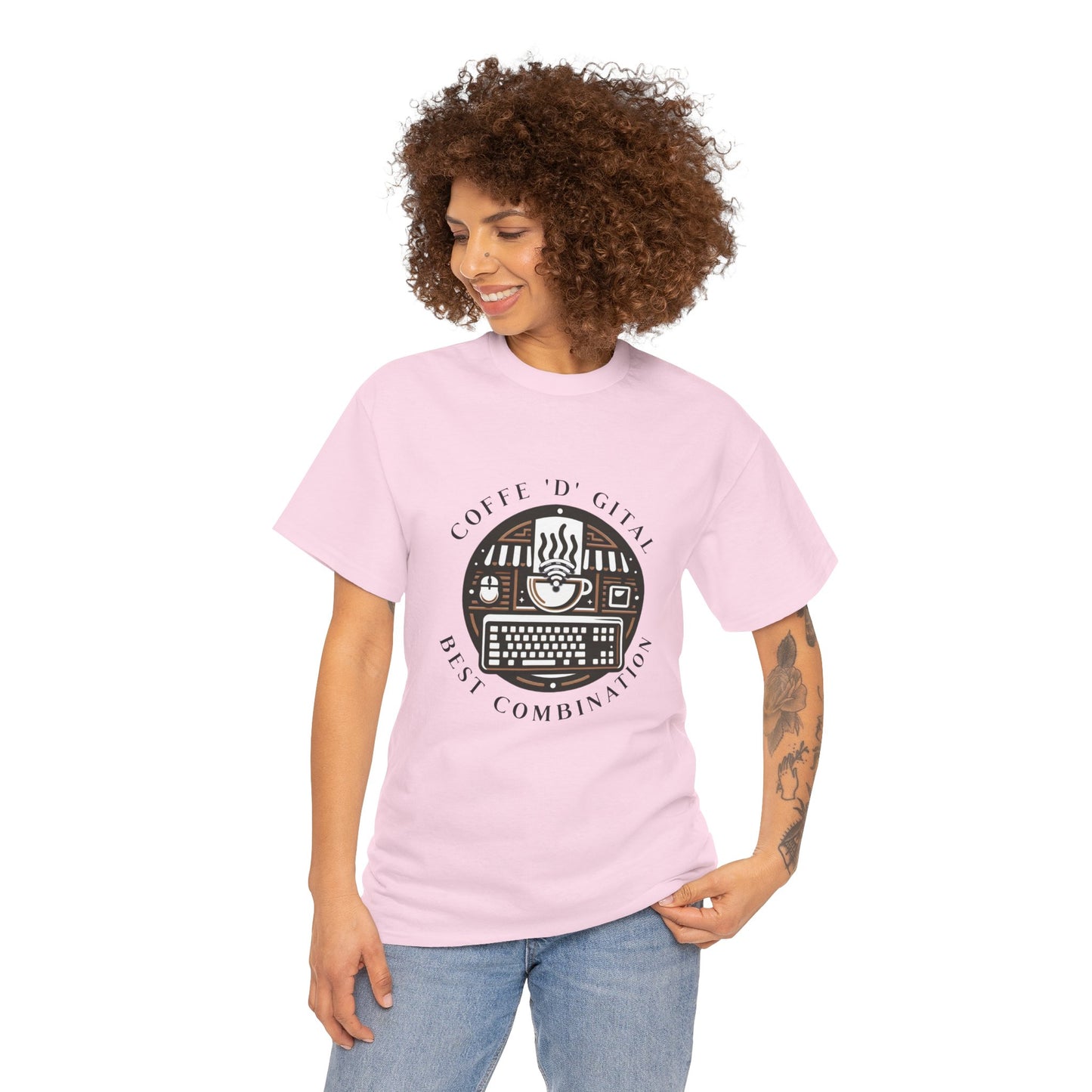Coffee Digital Unisex Tshirt - Computer Office Love