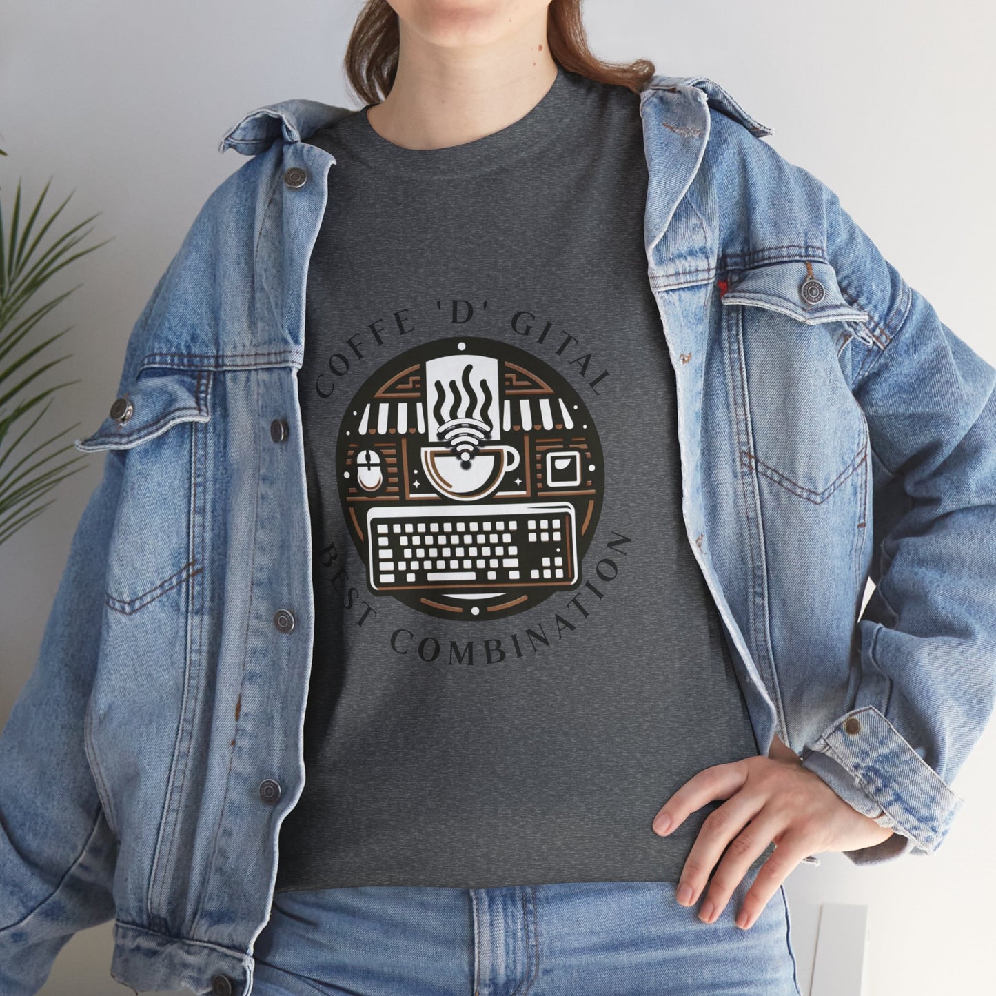 Coffee Digital Unisex Tshirt - Computer Office Love