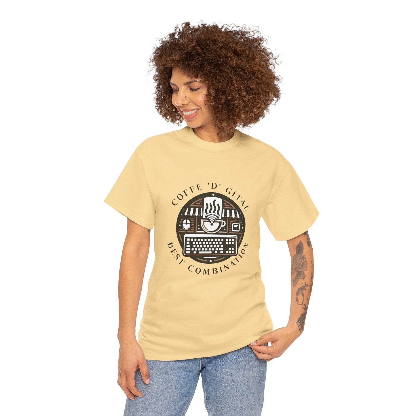 Coffee Digital Unisex Tshirt - Computer Office Love