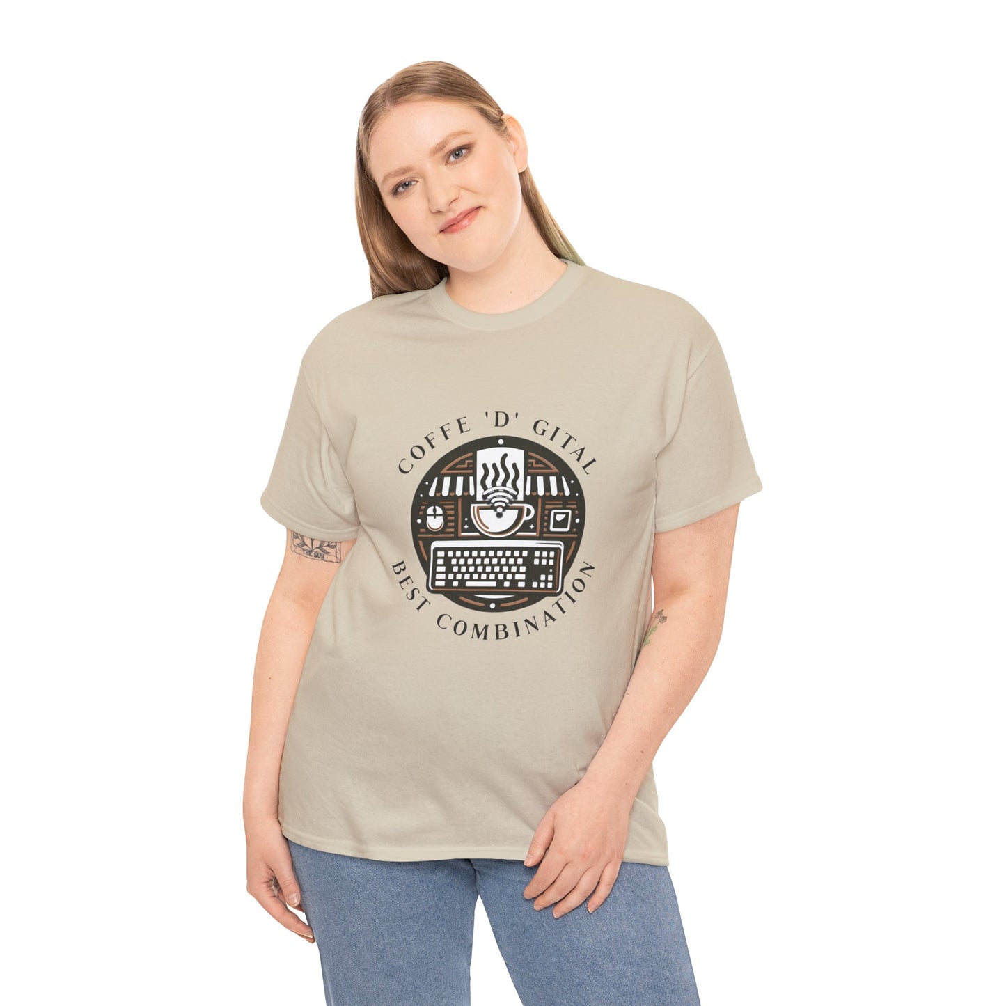 Coffee Digital Unisex Tshirt - Computer Office Love