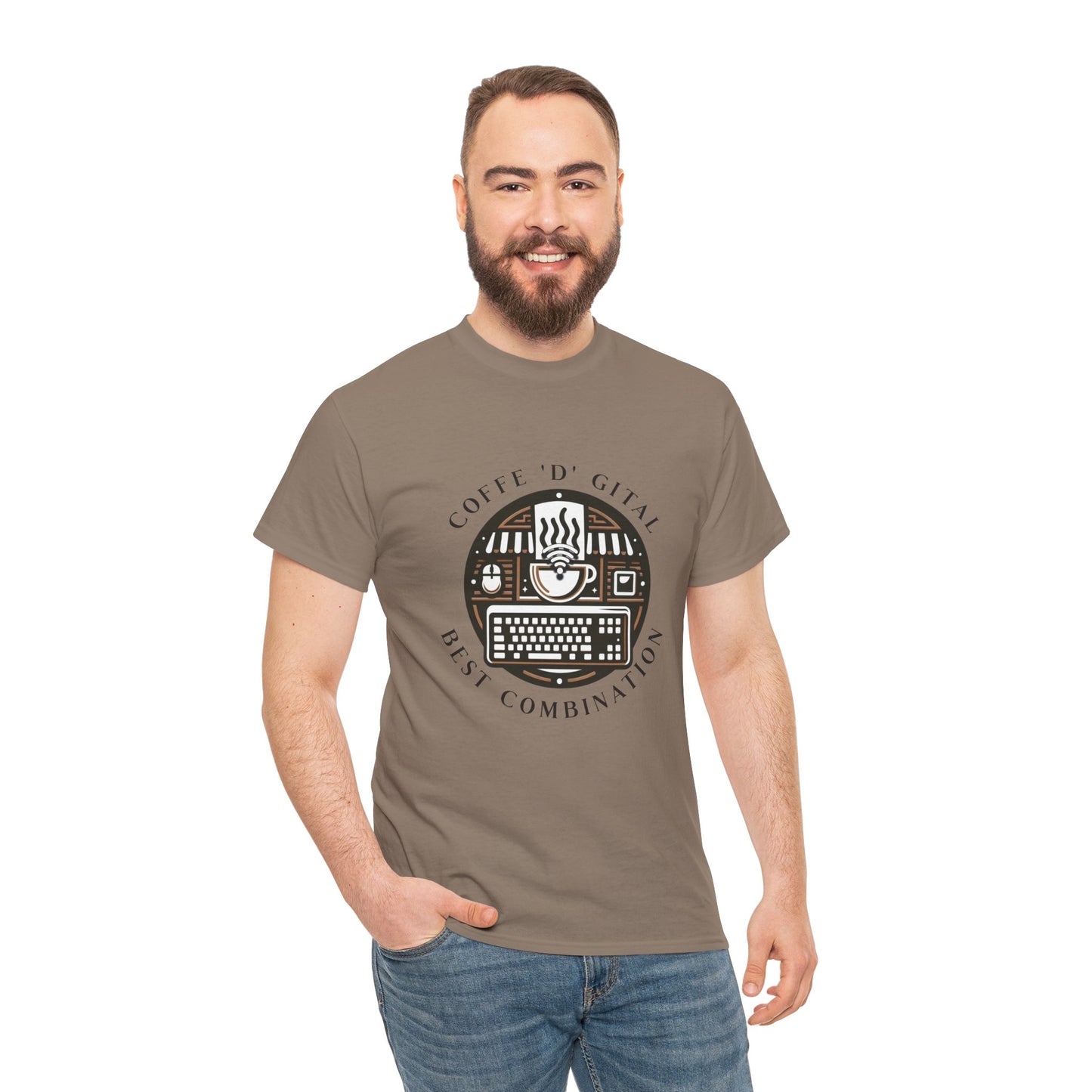 Coffee Digital Unisex Tshirt - Computer Office Love