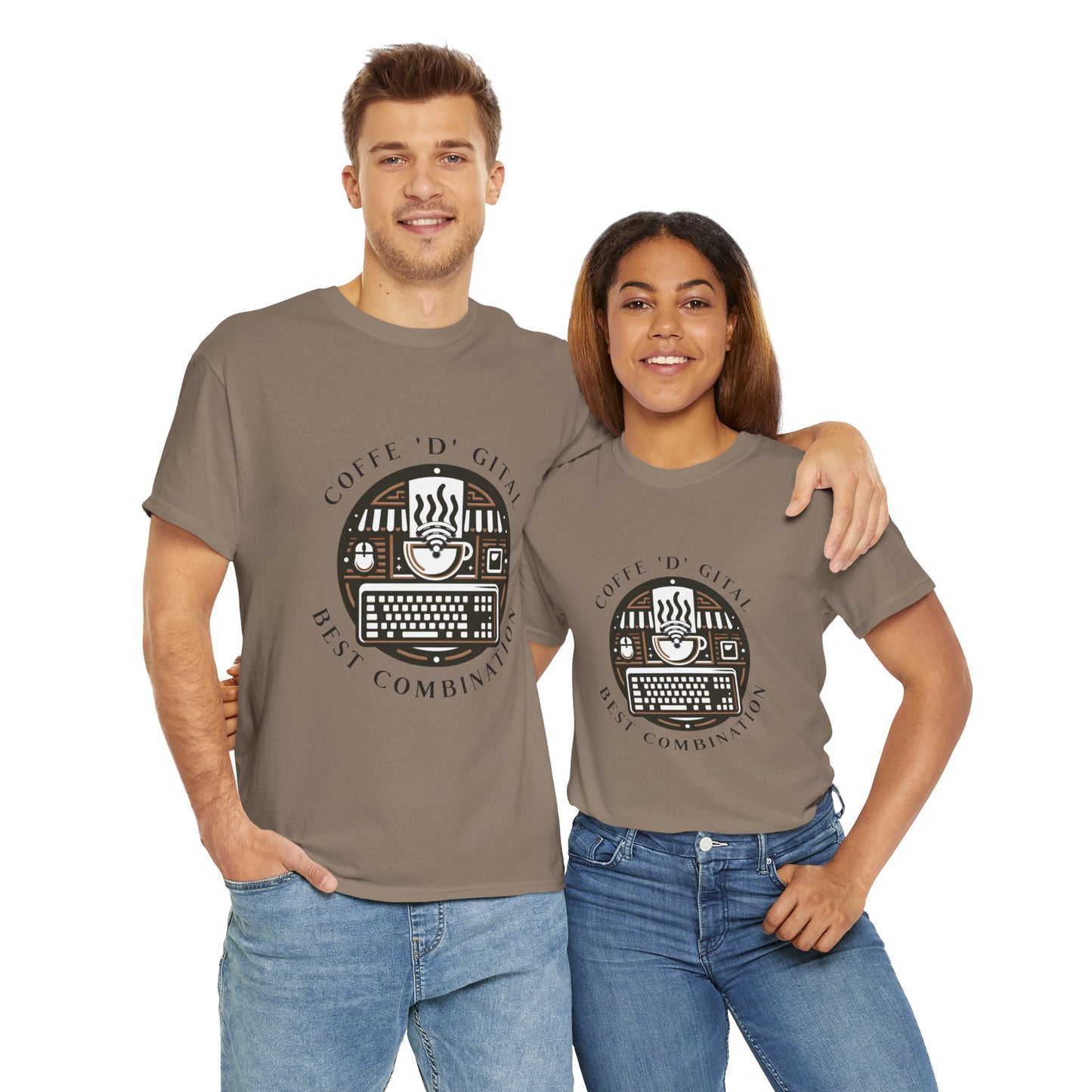 Coffee Digital Unisex Tshirt - Computer Office Love