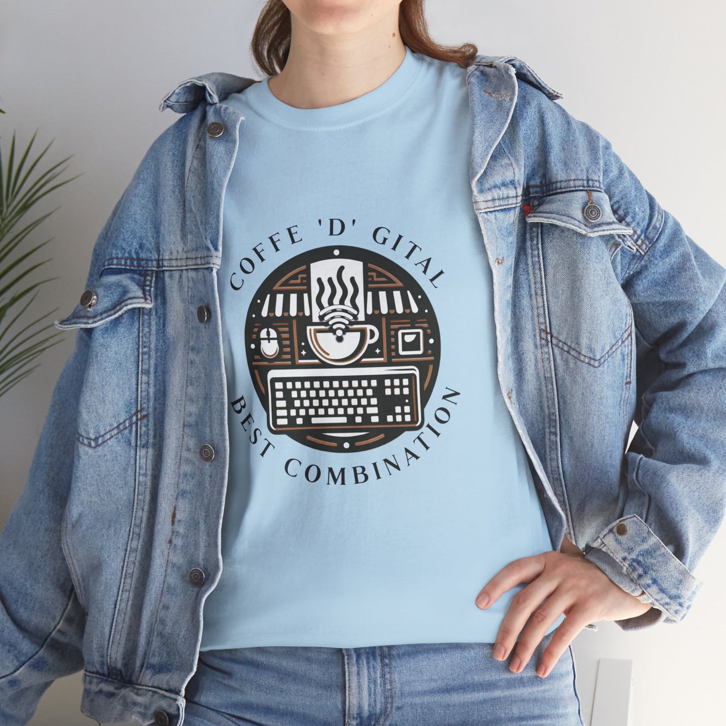 Coffee Digital Unisex Tshirt - Computer Office Love