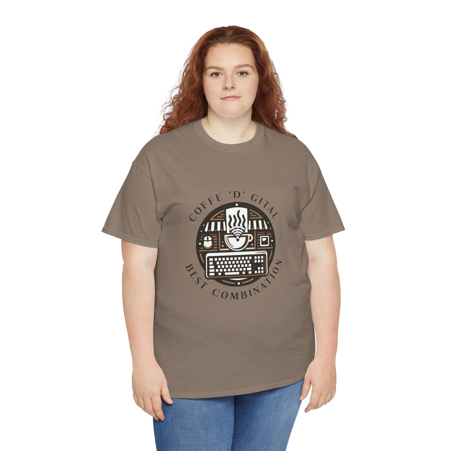 Coffee Digital Unisex Tshirt - Computer Office Love