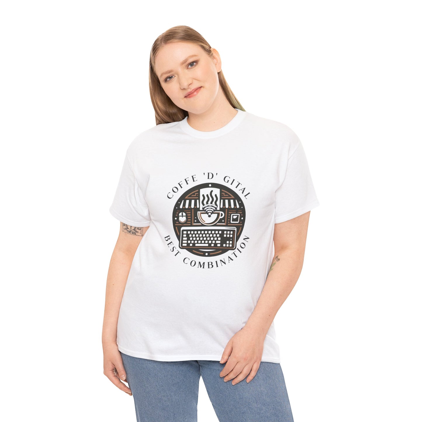 Coffee Digital Unisex Tshirt - Computer Office Love