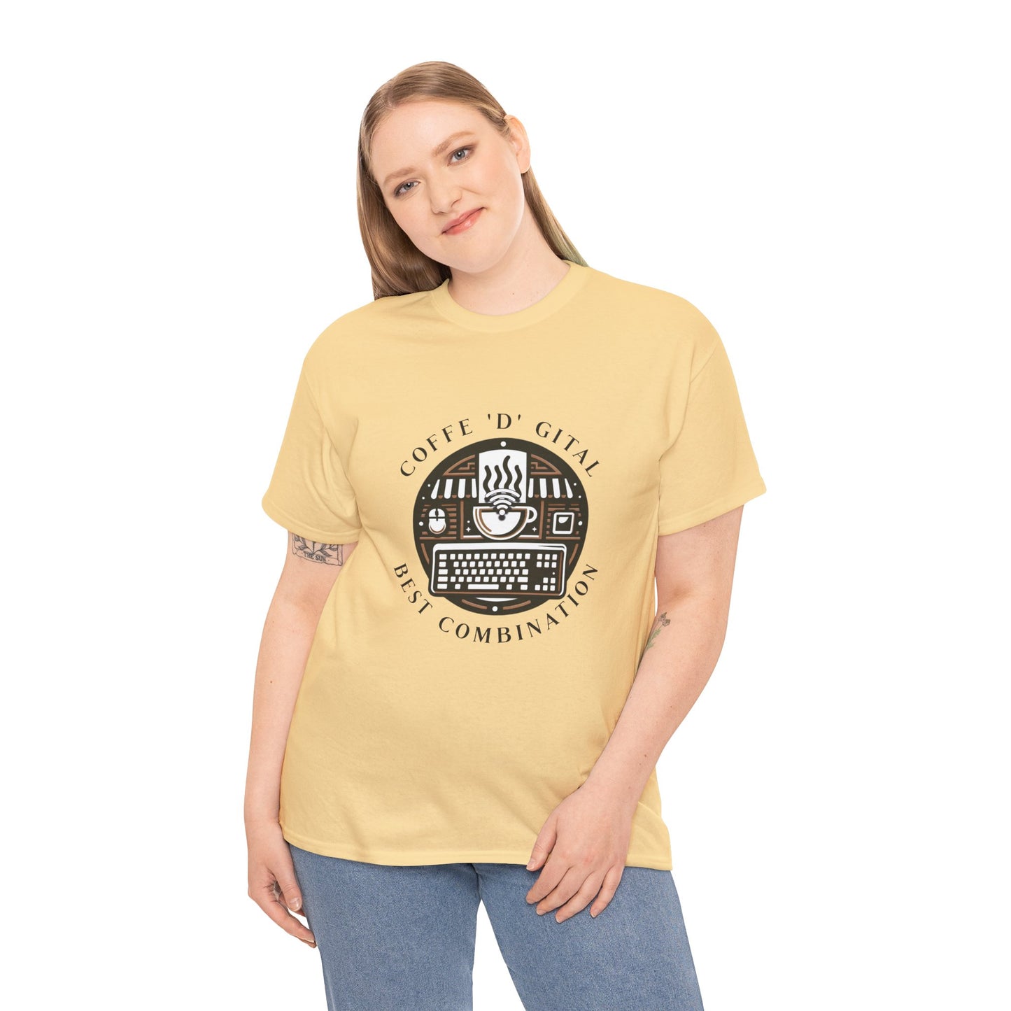 Coffee Digital Unisex Tshirt - Computer Office Love