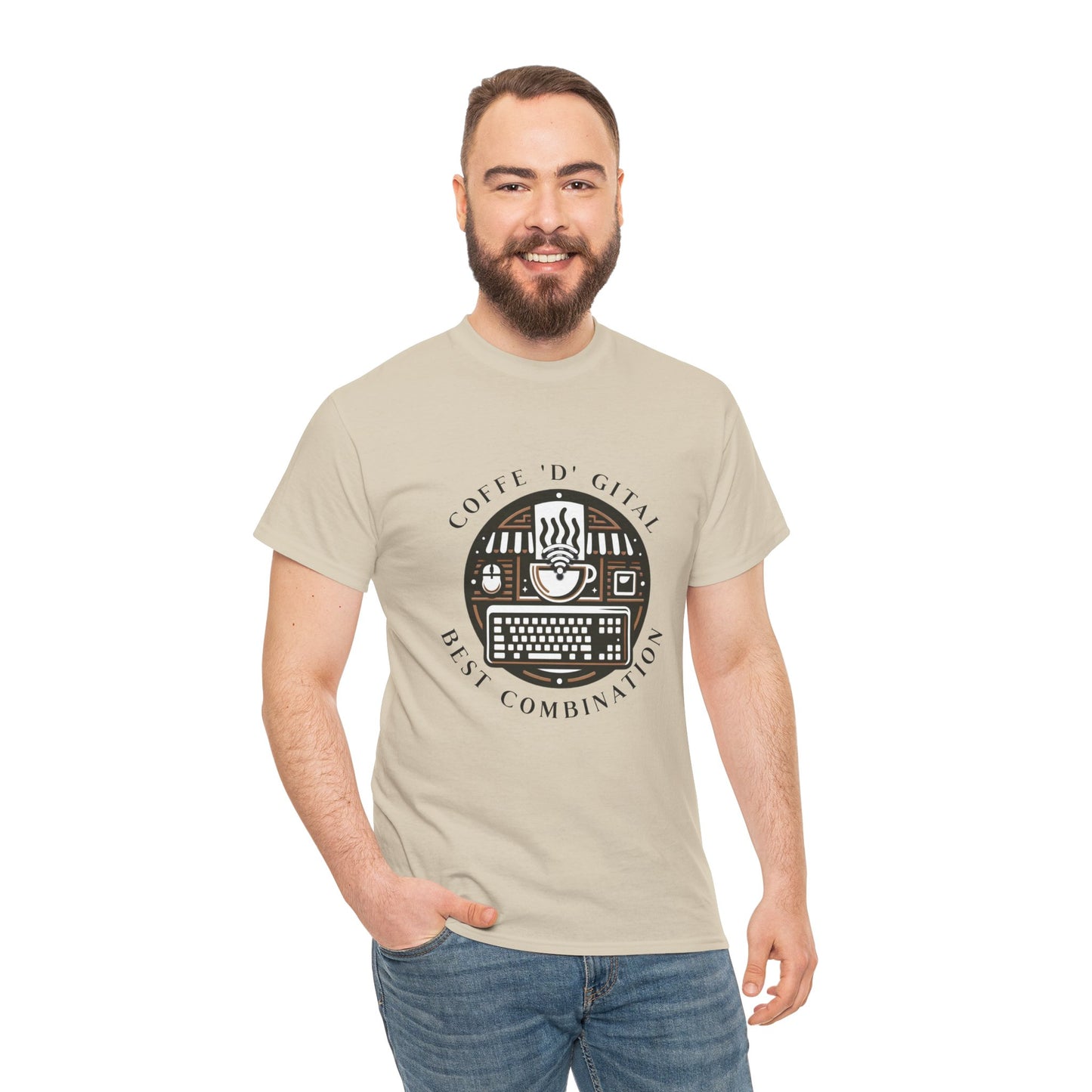 Coffee Digital Unisex Tshirt - Computer Office Love