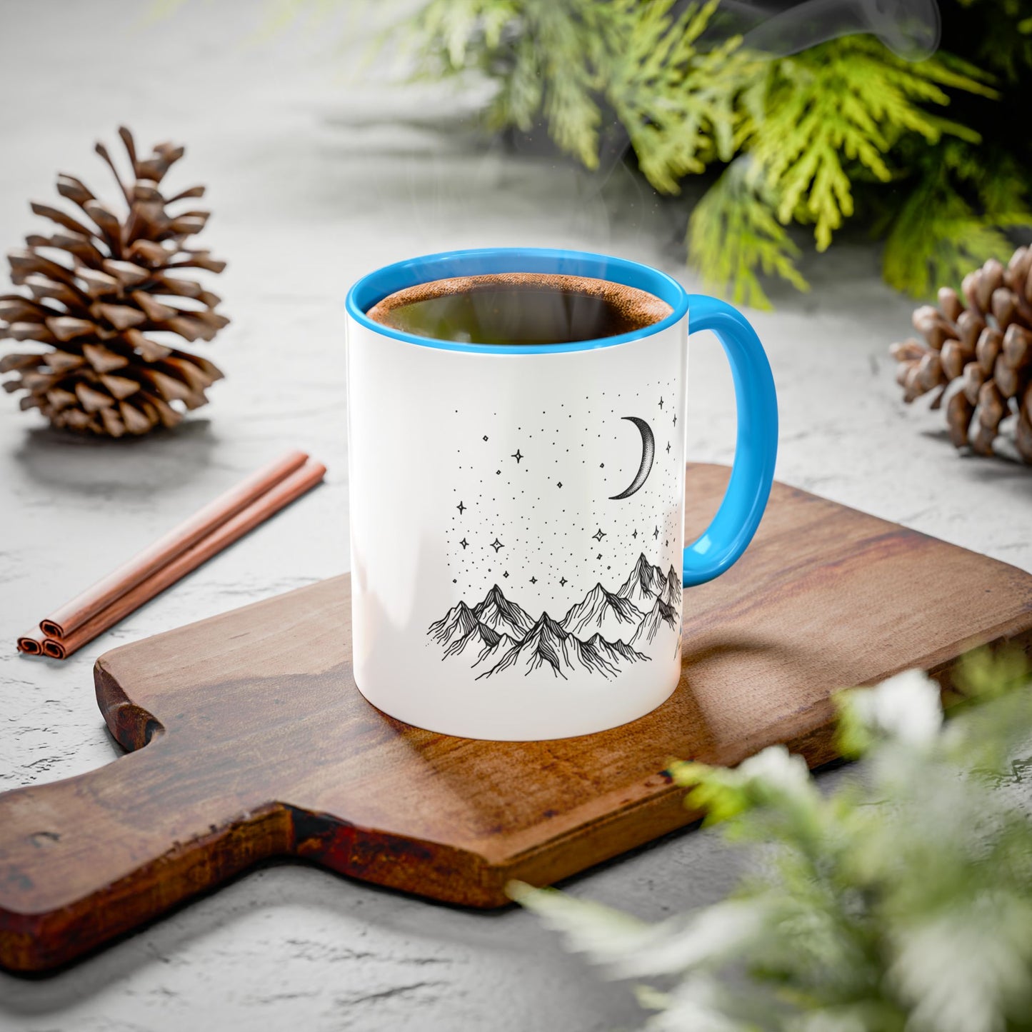 Mug Moon & Stars Mountains Colorful Tea Funny Gift 11oz 15oz
