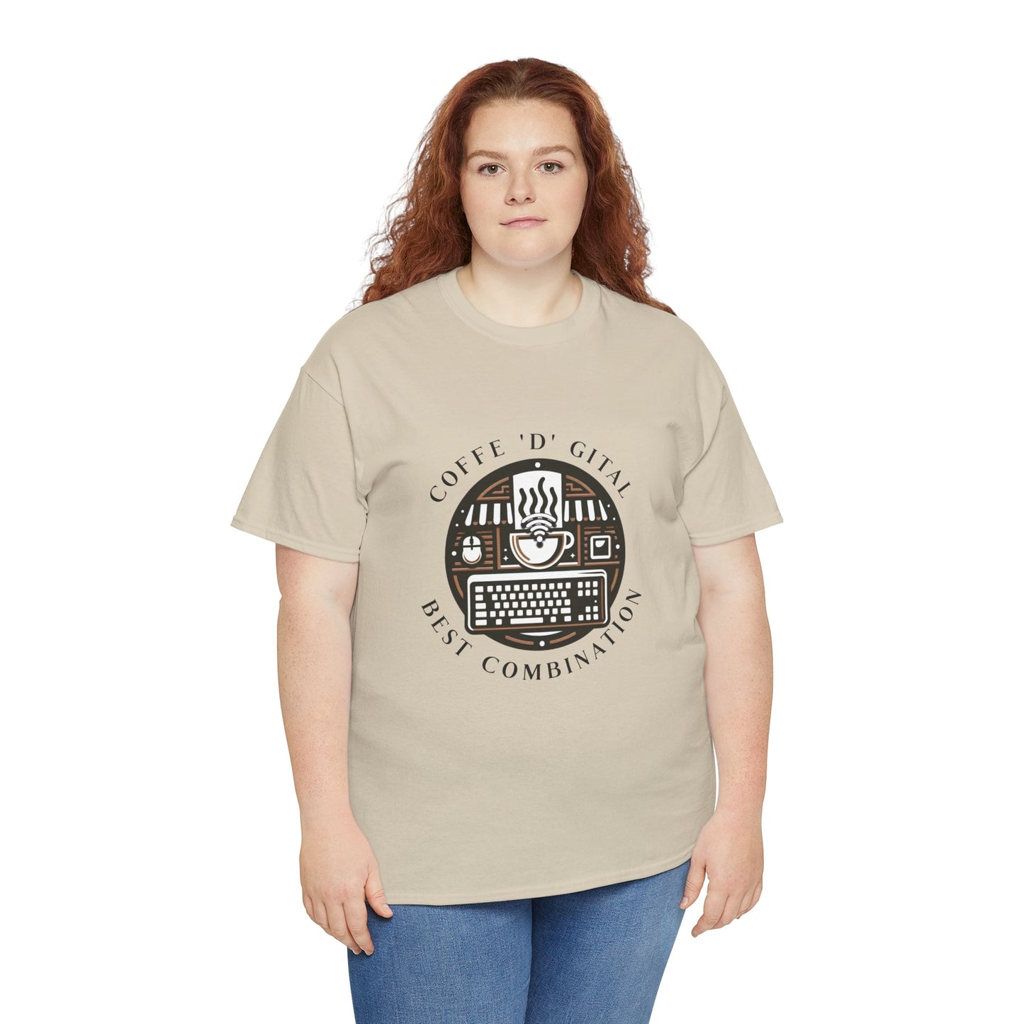Coffee Digital Unisex Tshirt - Computer Office Love