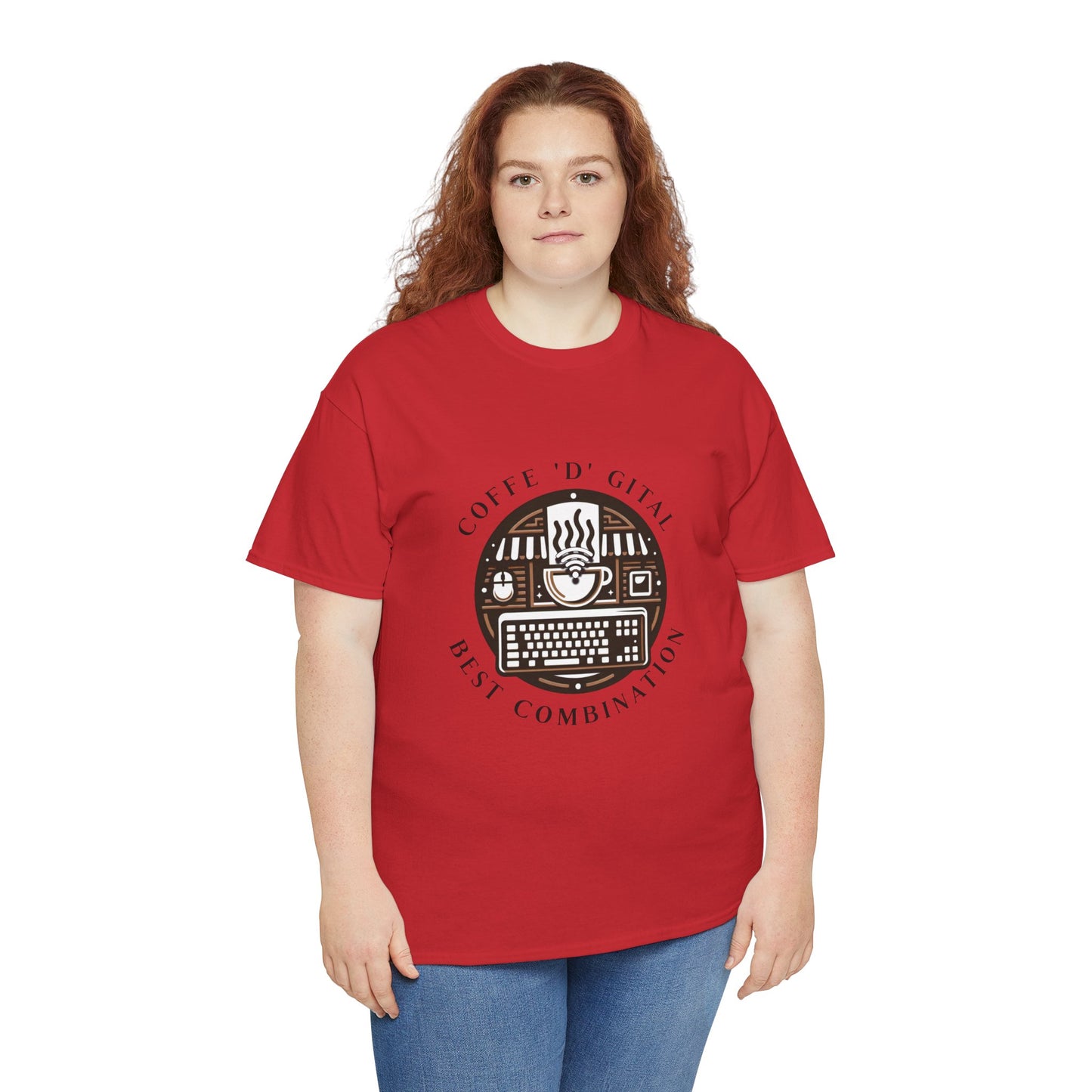 Coffee Digital Unisex Tshirt - Computer Office Love
