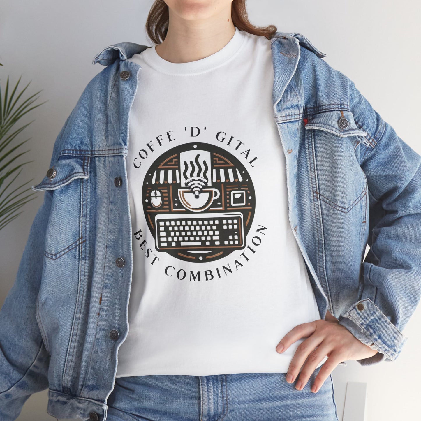 Coffee Digital Unisex Tshirt - Computer Office Love