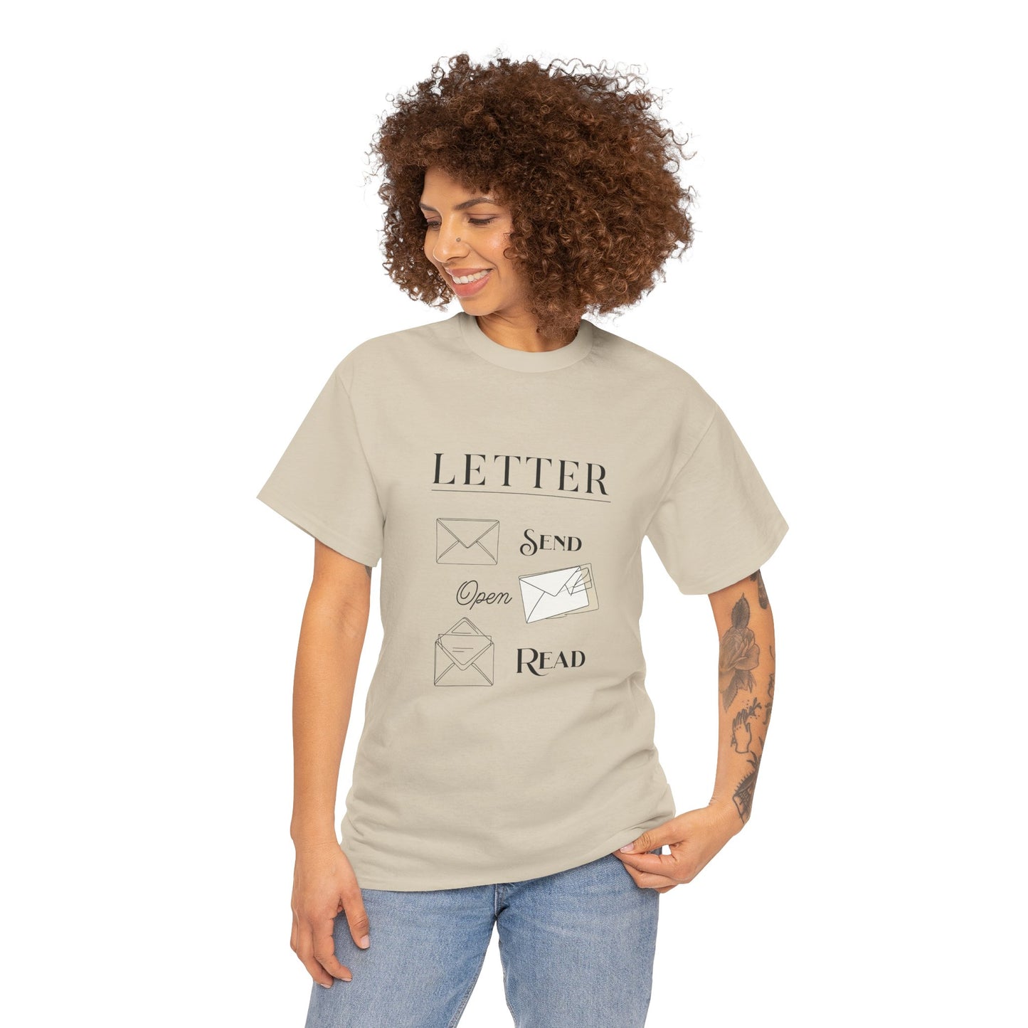 Letter T-Shirt Open Mail Reading Unisex Tee