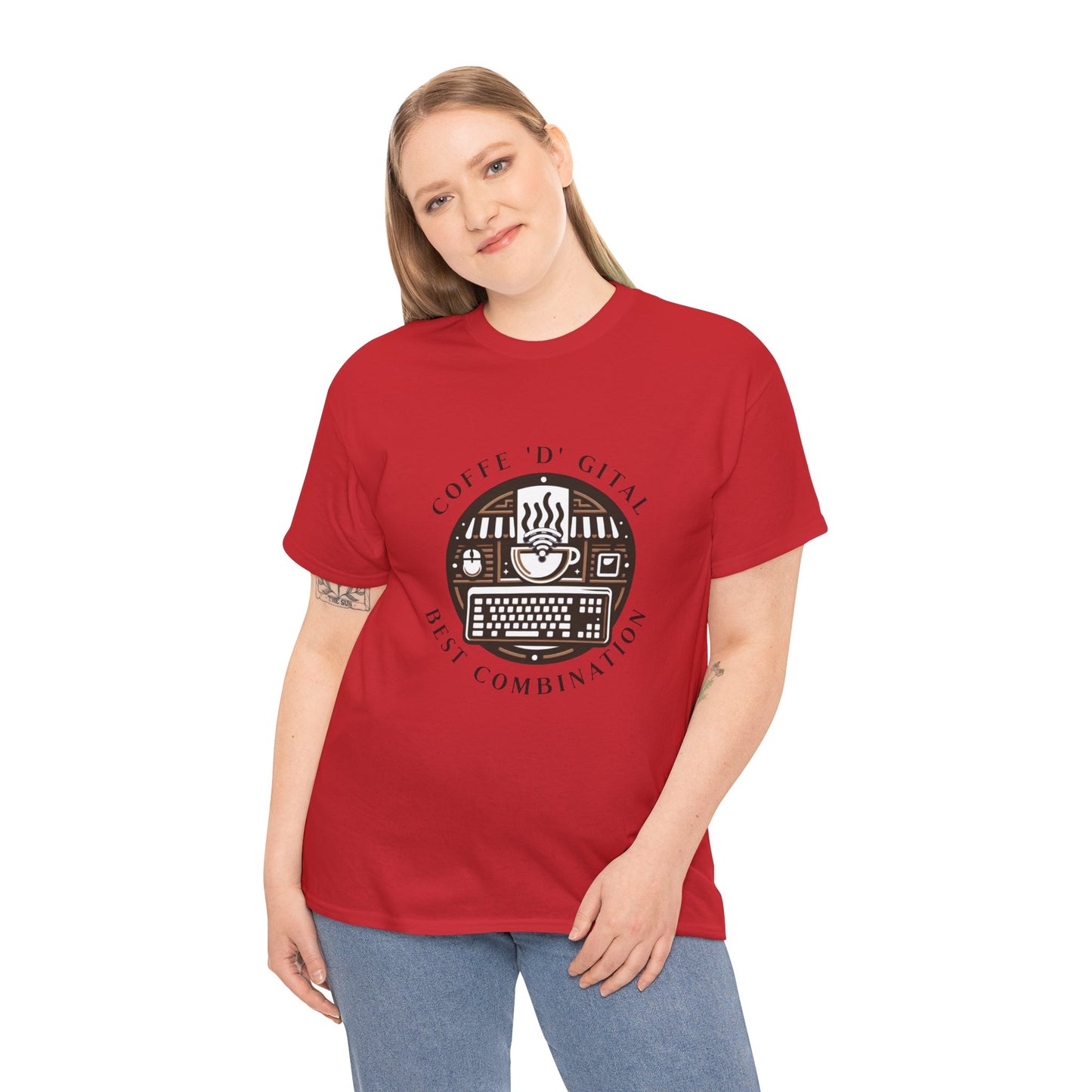 Coffee Digital Unisex Tshirt - Computer Office Love