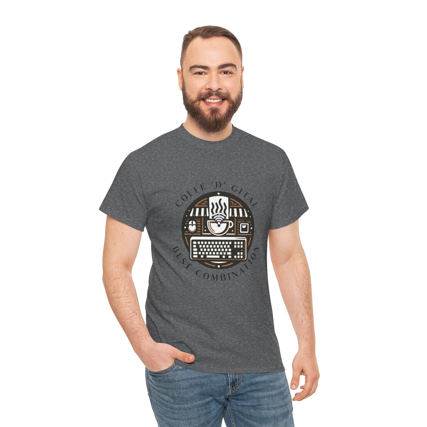 Coffee Digital Unisex Tshirt - Computer Office Love
