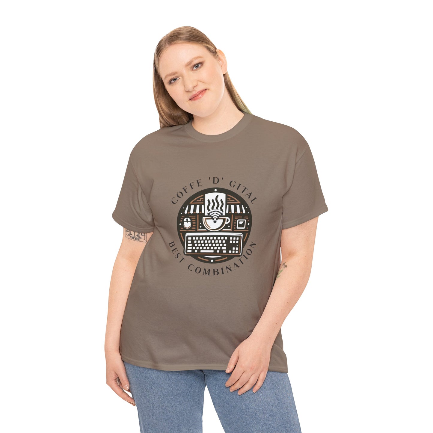 Coffee Digital Unisex Tshirt - Computer Office Love