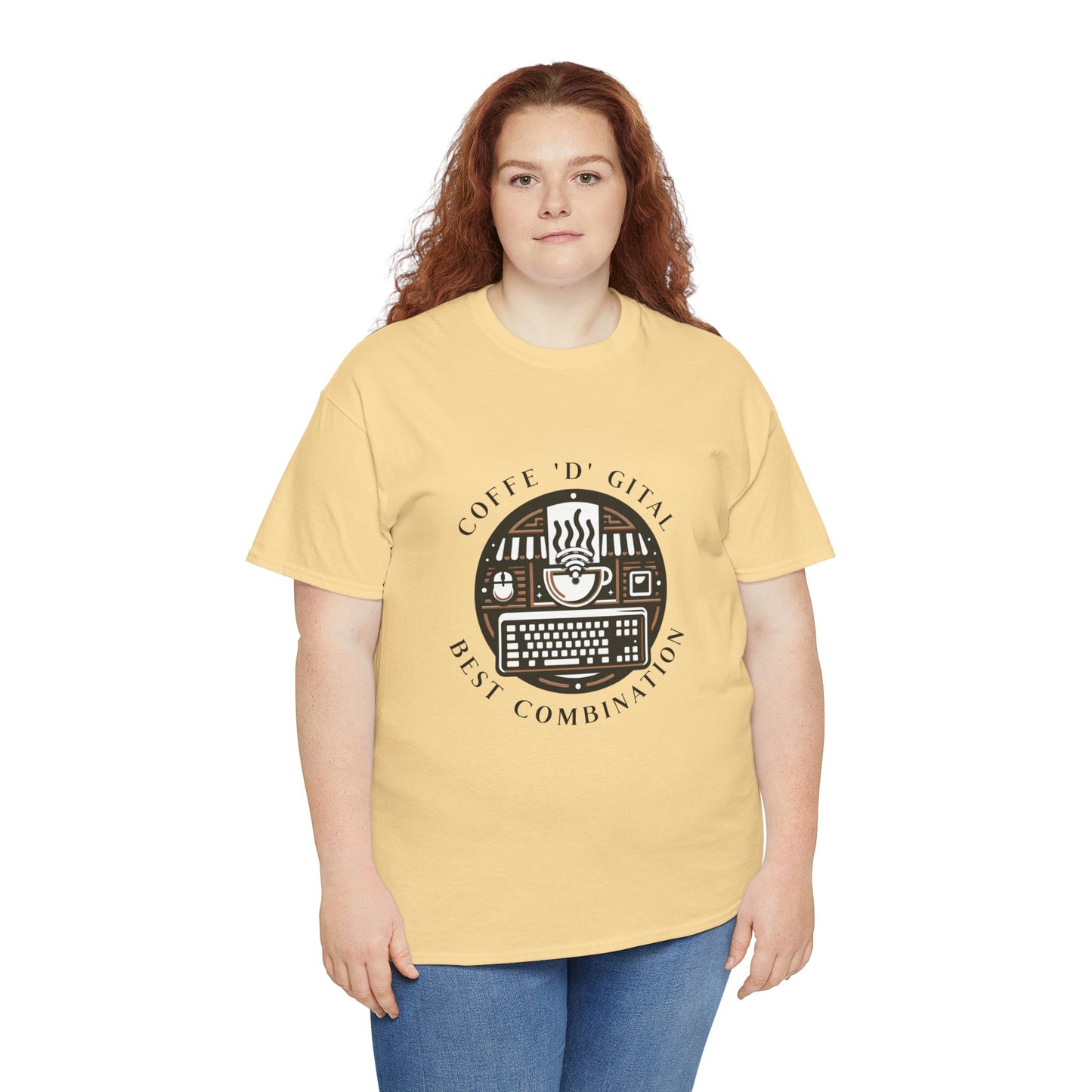Coffee Digital Unisex Tshirt - Computer Office Love