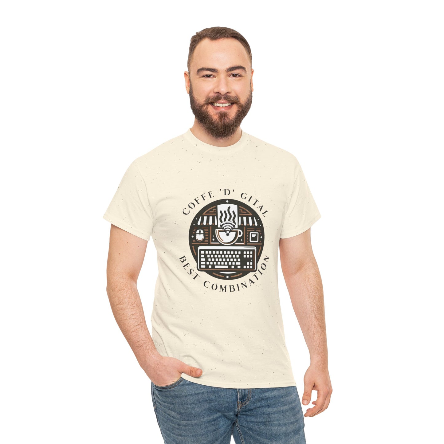Coffee Digital Unisex Tshirt - Computer Office Love