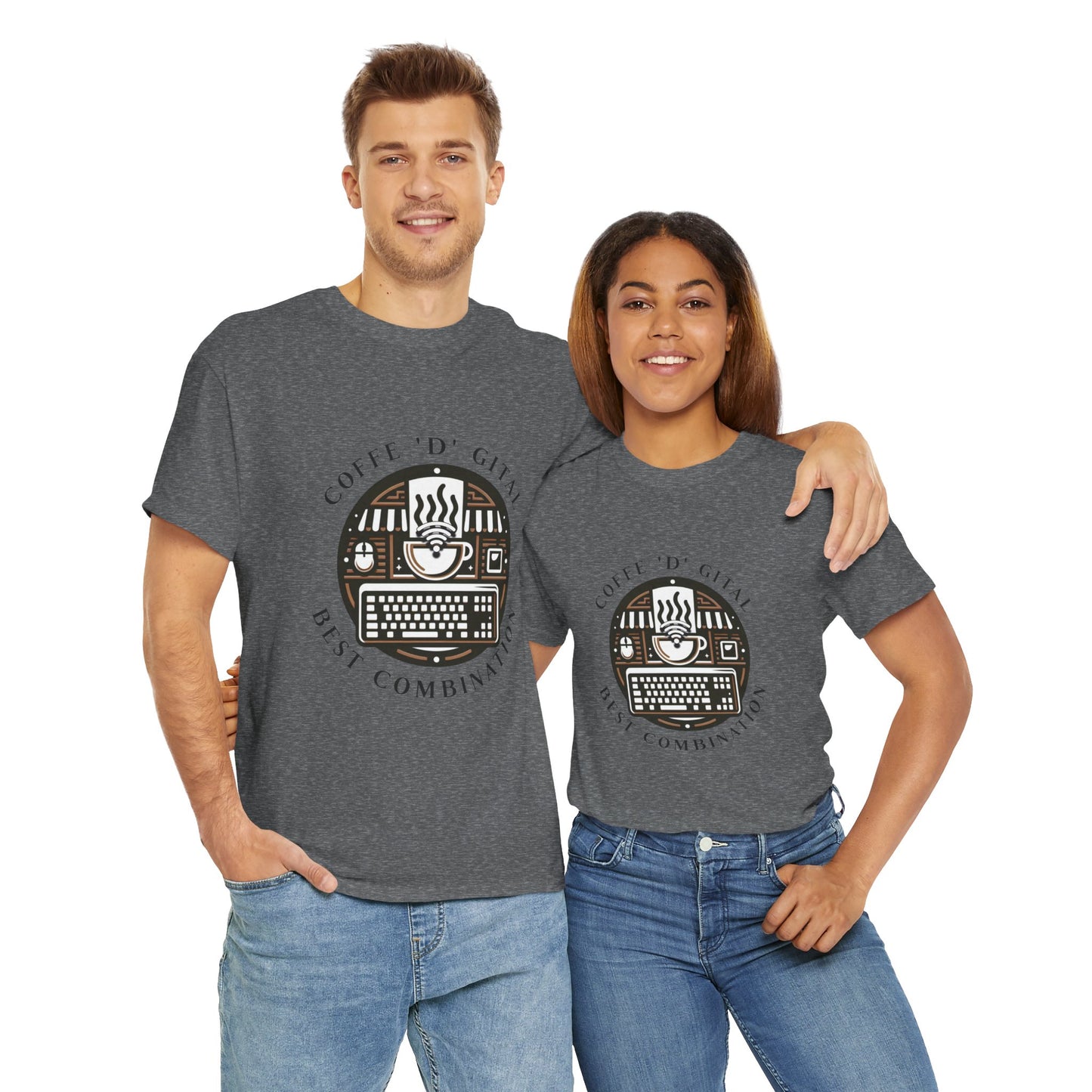 Coffee Digital Unisex Tshirt - Computer Office Love