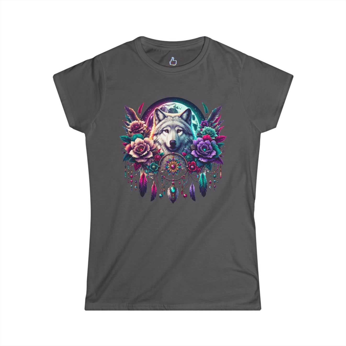 Wolf Floral Softstyle Tee - Women's T-Shirt