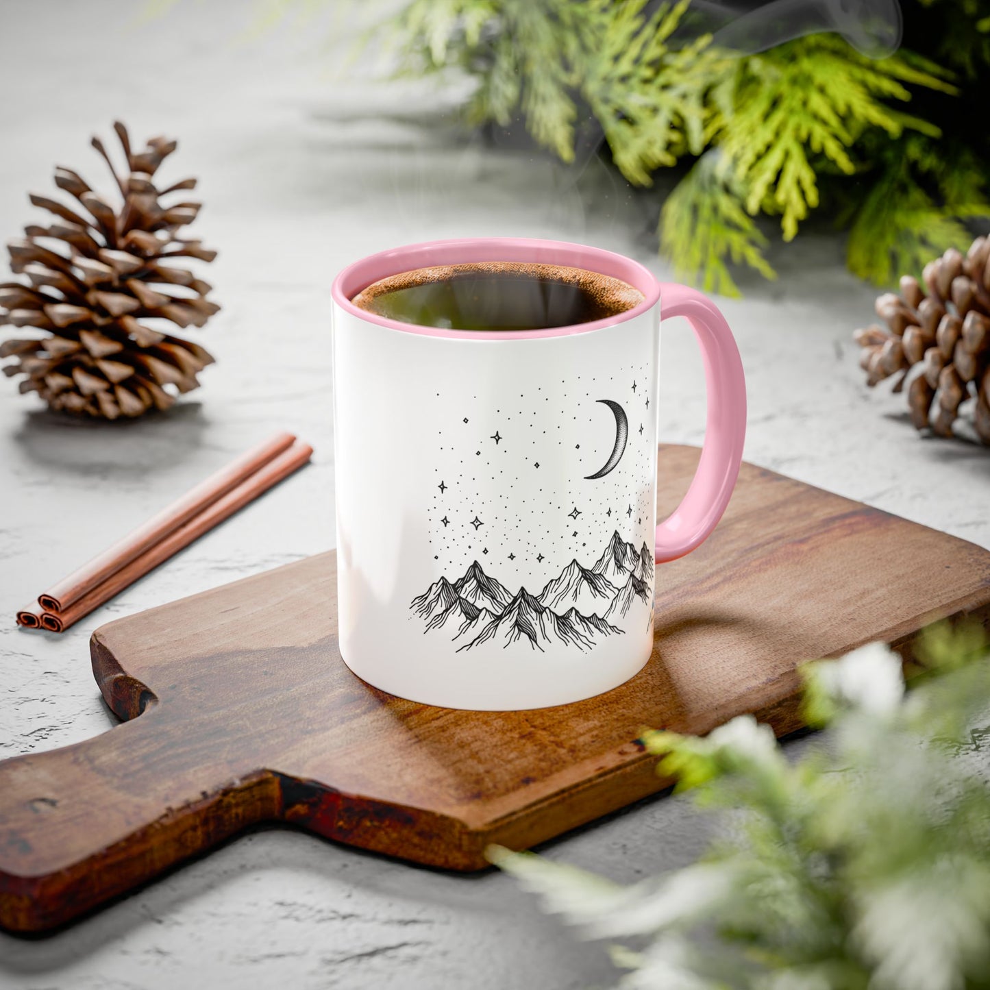 Mug Moon & Stars Mountains Colorful Tea Funny Gift 11oz 15oz
