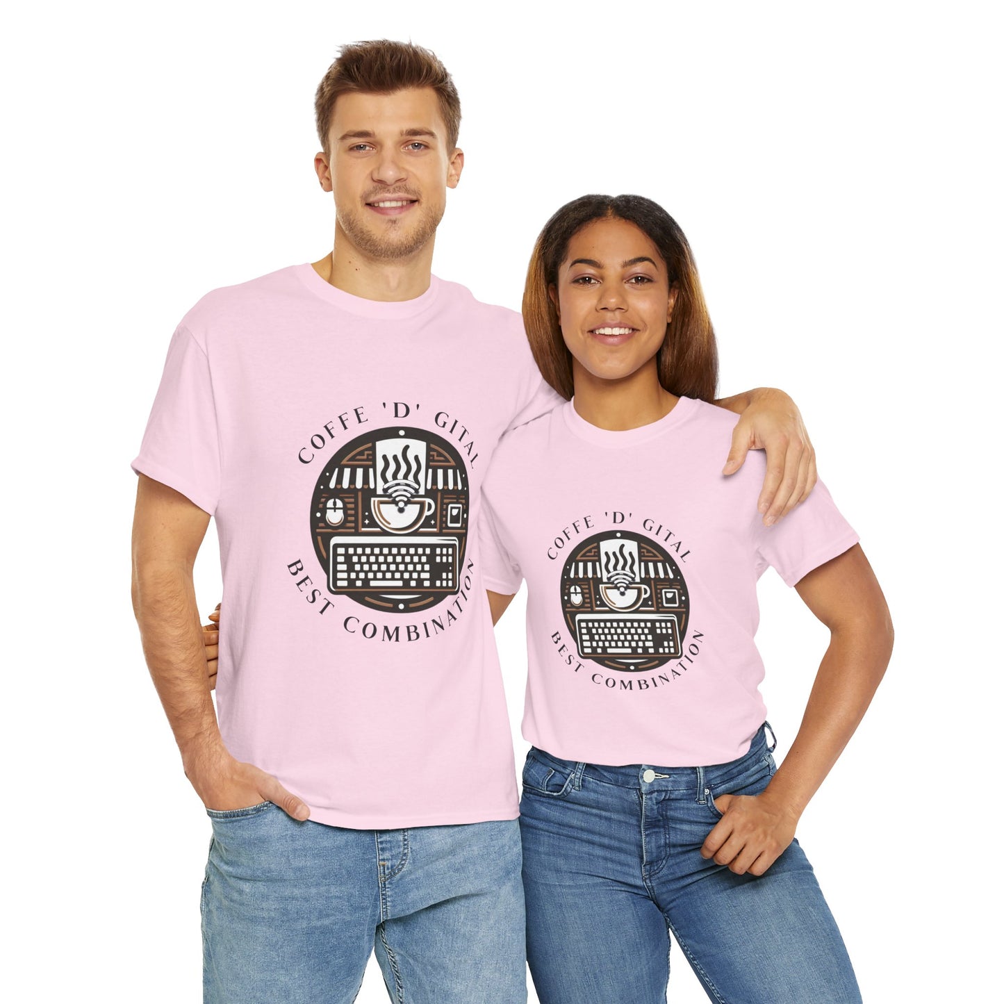 Coffee Digital Unisex Tshirt - Computer Office Love