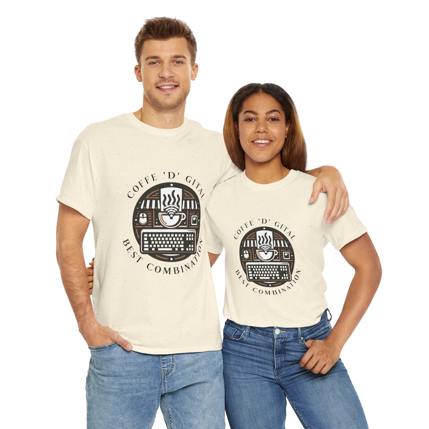 Coffee Digital Unisex Tshirt - Computer Office Love