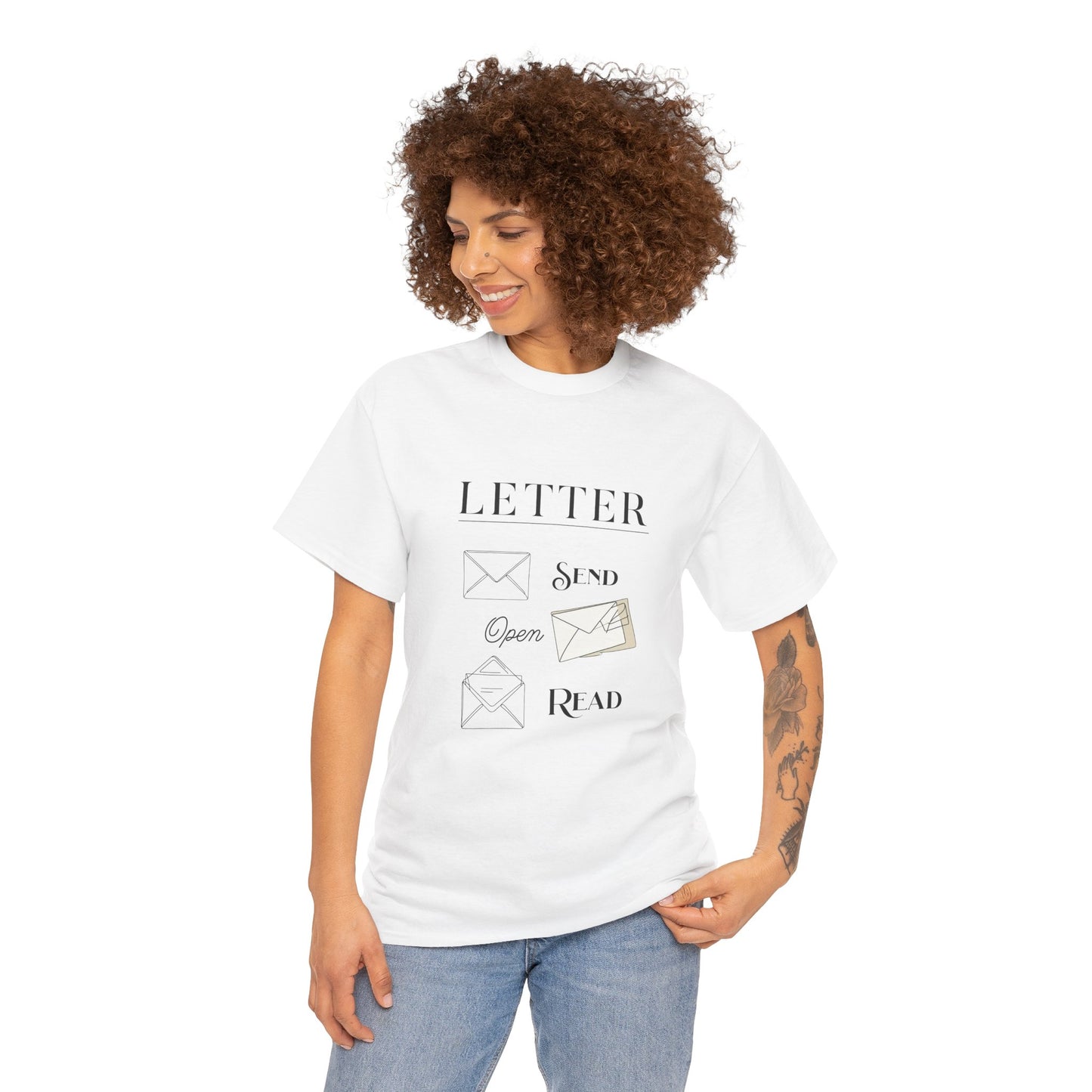 Letter T-Shirt Open Mail Reading Unisex Tee
